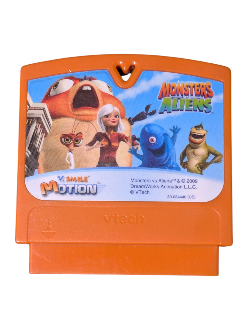 VTech V.Smile Motion Game Cartridge Titled "Monsters vs. Aliens Great Condition